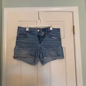 AEO blue midi short; size 18